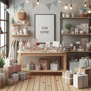 Realistic stock image of personalized gift shop.